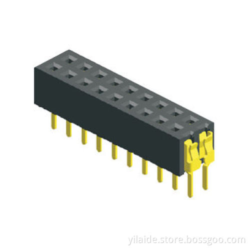 2.0mm pitch female connector, plated with gold flash/tin, packed with tube/box, NY6T/LCP